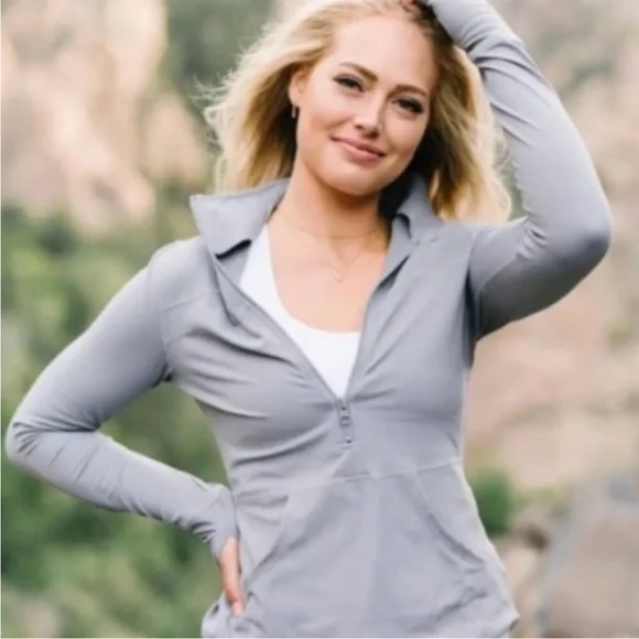 ZYIA ACTIVE Gray Pocket 1/2 Zip Athletic Pullover Size L - Picture 2 of 9